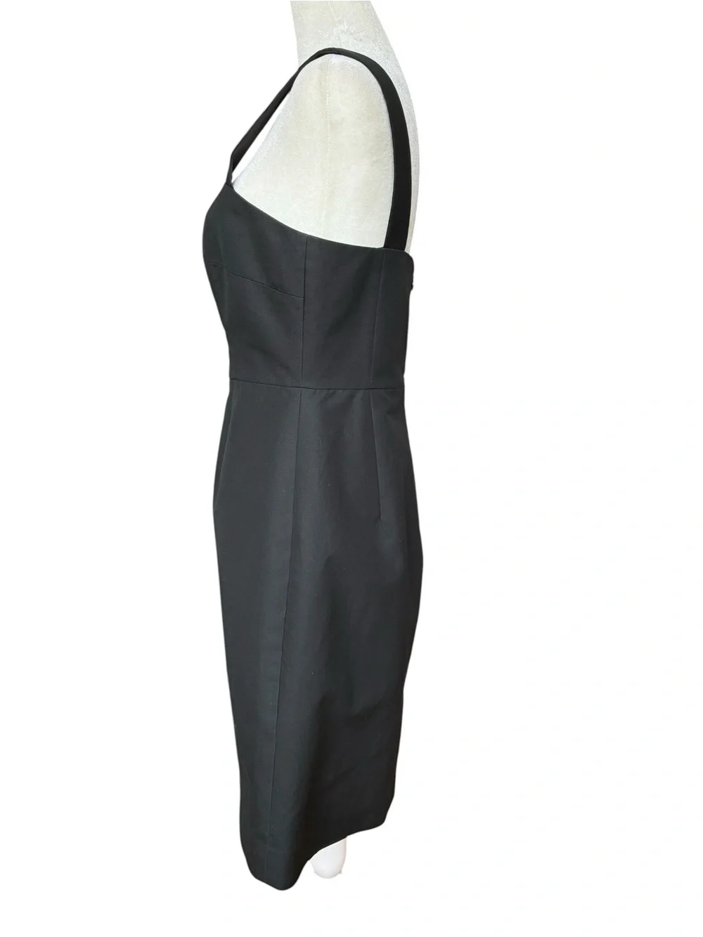 J. Crew Black Fitted Knee-length Cotton Dress